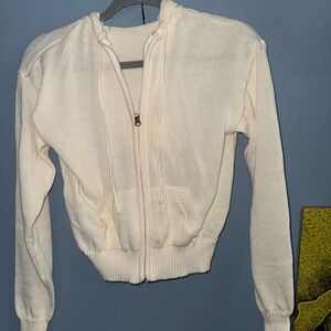 Cream Zip-Up Hoodie